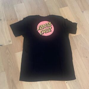 Santa Cruz Skateboards Kids Tee in Black and Pink